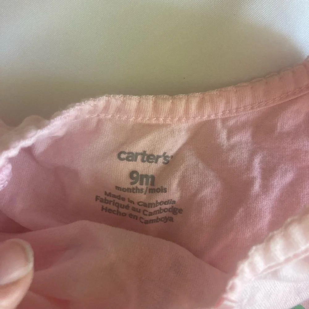 Carter's Light Pink 'HOORAY' Strawberry Graphic One-Piece Bodysuit